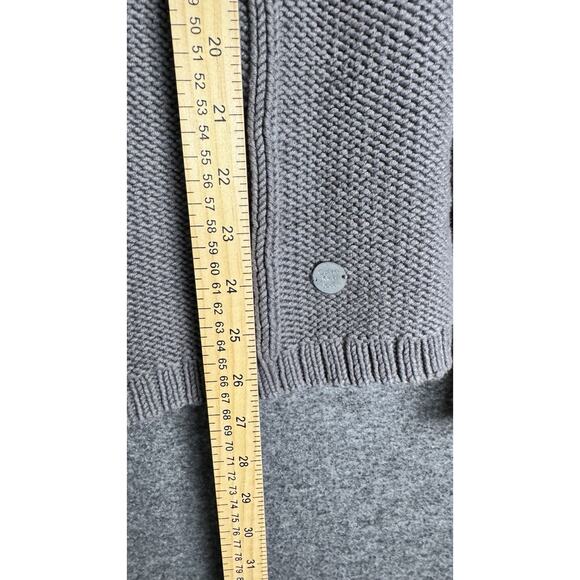 CALVIN KLEIN Women’s Gray Hooded Knit Cardigan Sweater Size Large Fall Cozy - Picture 9 of 12